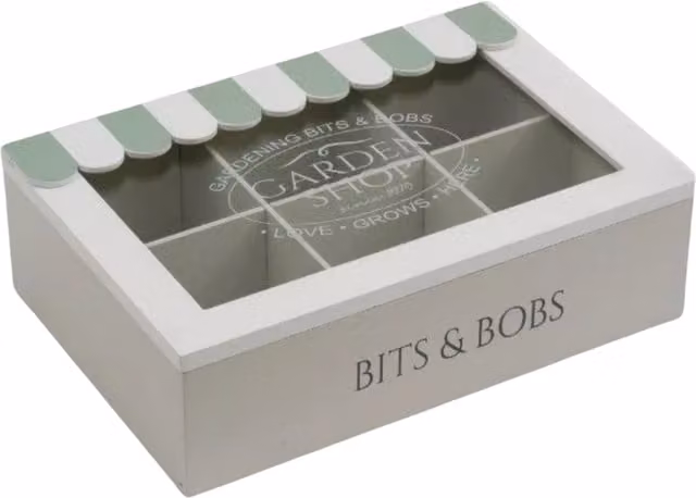 Marco Paul Solid Wood Compartment Box in Grey, White and Green
