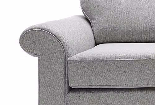 Abakus Direct Ingrid 3 Seater Sofa in Light Grey with Braided Chenille Fabric, W/D/H: 215 x 95 x 90 cm – 3