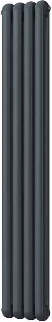 UK Radiators Sherwood Anthracite Round Top Column Radiator, H 180 x W 29.8 cm