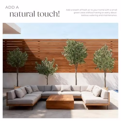 tectake Artificial Mediterranean Olive Tree in Green, Height: 120 cm, W/D/H: 40 x 40 x 120 cm – 5