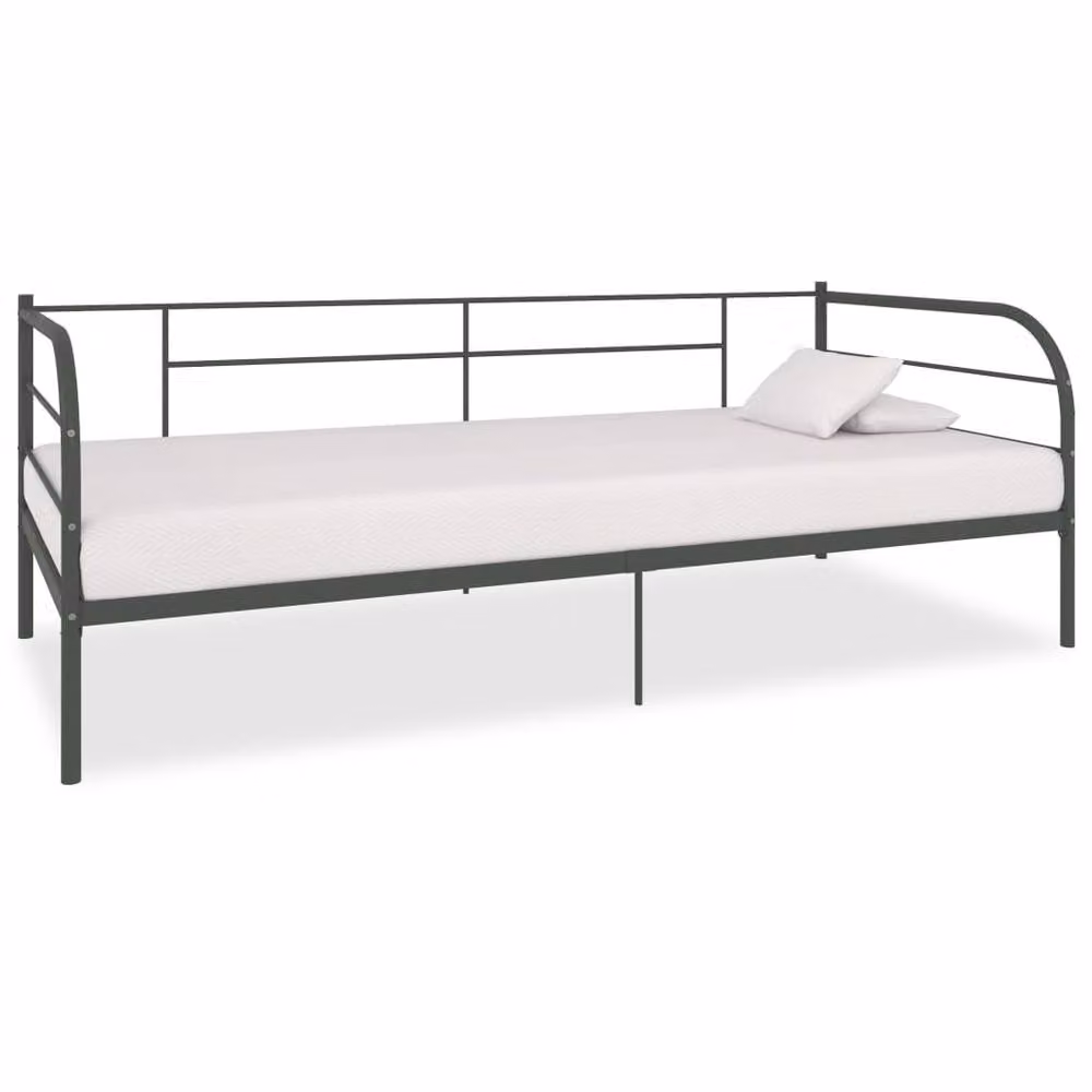 Berkfield Home Grey Metal Daybed Frame W/D/H: 90 x 200 cm