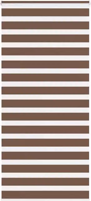 Berkfield Home Brown Zebra Day and Night Blind, W: 105 cm, H: 230 cm