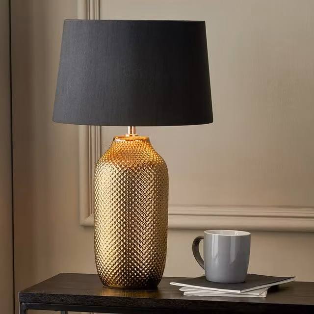 Pacific Lifestyle Modern Ceramic Table Lamp in Gold and Black