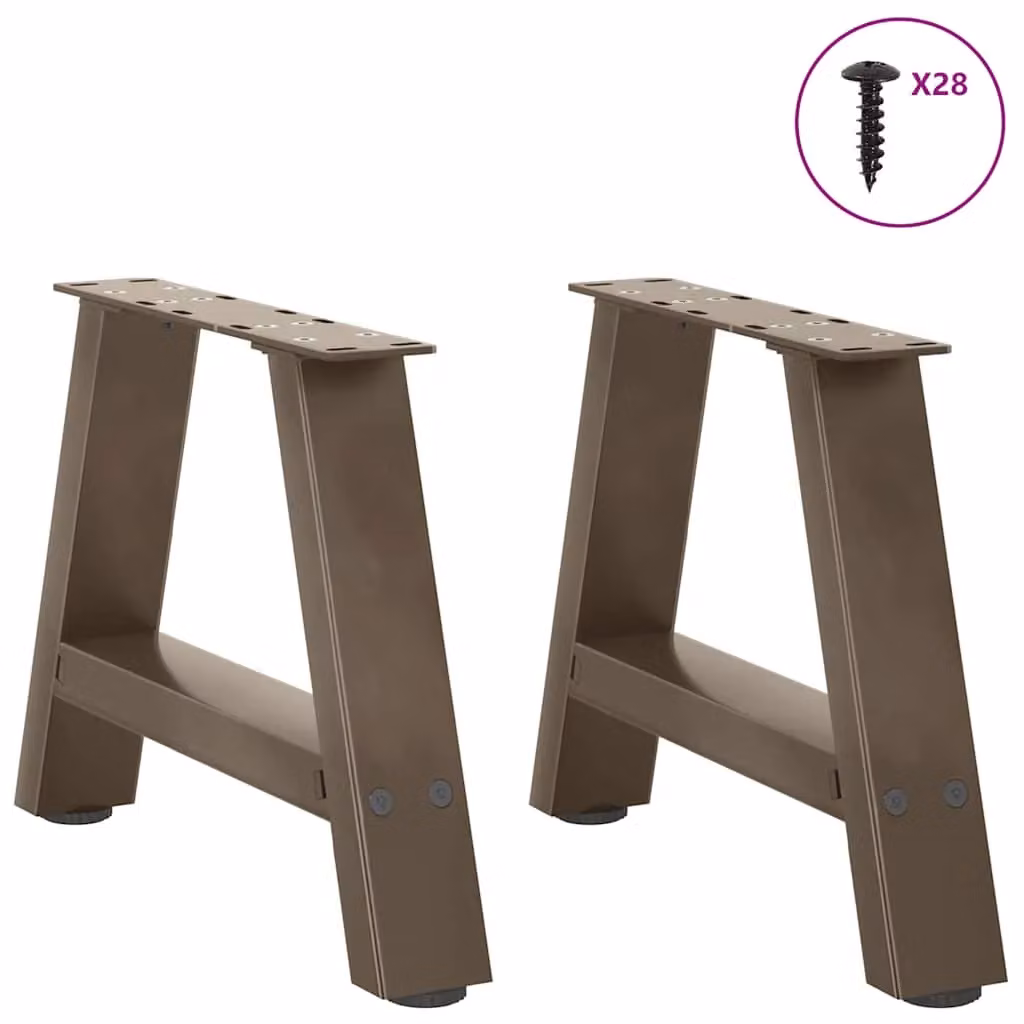 Berkfield Home A-Shaped Steel Coffee Table Legs, 2 Pieces, Black, H 50 cm x W 30.5 cm – 2
