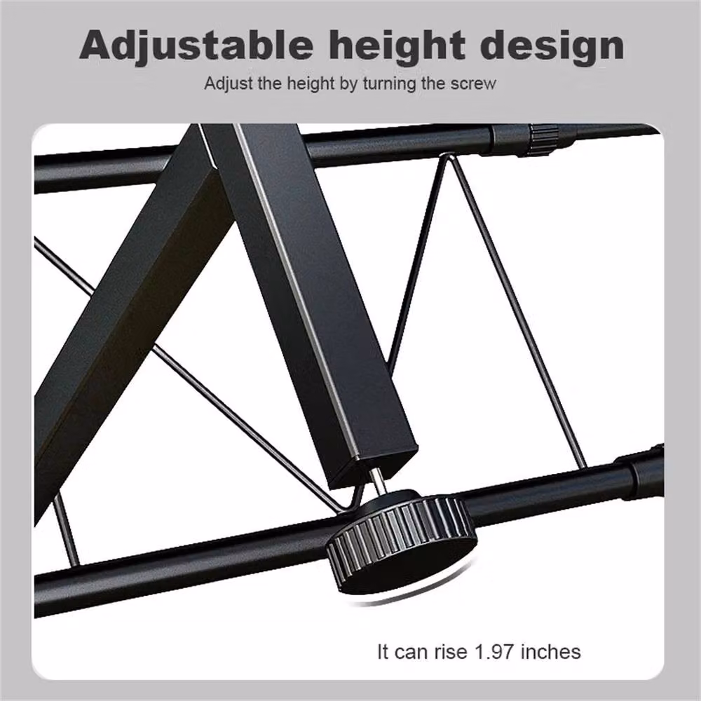 Kelvenix Black 2-Tier Iron Microwave Oven Rack Stand with Adjustable Shelves – 3