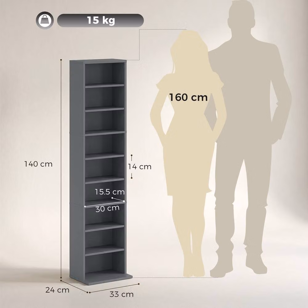 Rolipo 260 CD Narrow Media Storage Unit in Matt Grey – 5