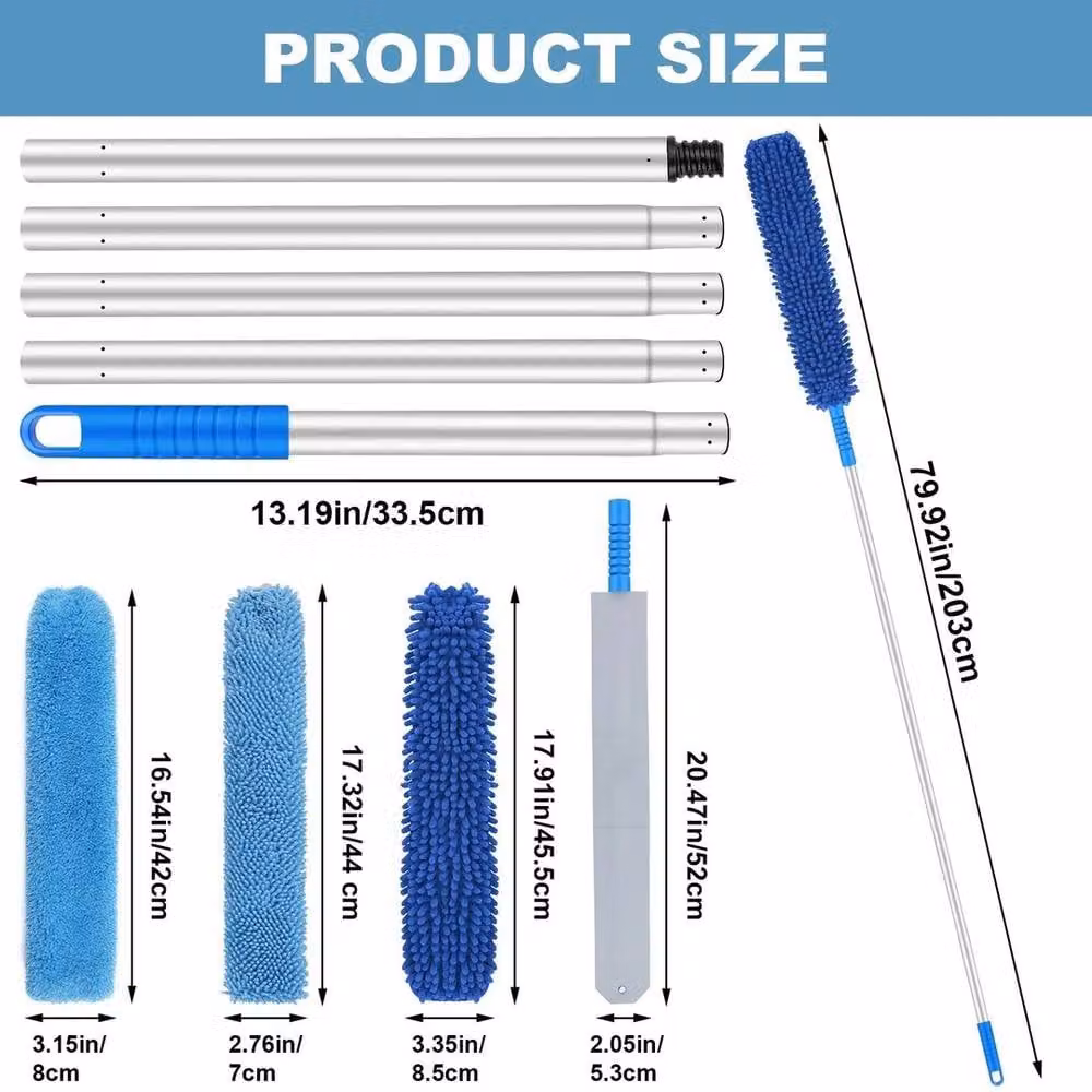 Kelvenix Blue Telescopic Caravan Awning Cleaning Brush and Microfibre Mop, Height: 120 cm – 2