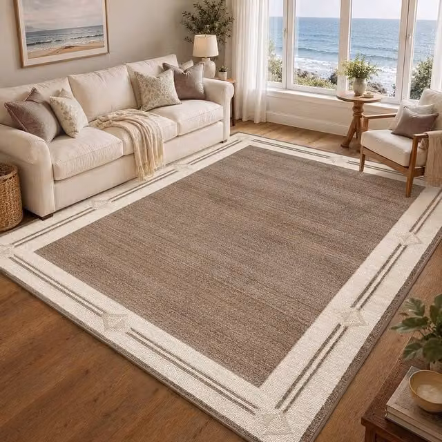 Livabliss Fifth Avenue Gilded Border Rug in Brown, W/D/H: 153 x 220 cm – 1