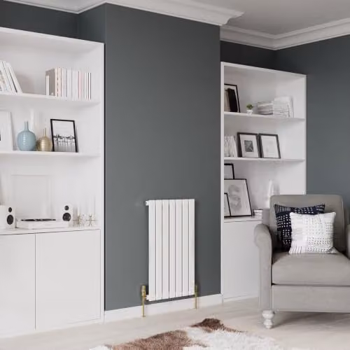 UK Radiators Typhoon White Flat Tube Horizontal Designer Radiator, W: 47.6 cm, H: 80.0 cm – 2