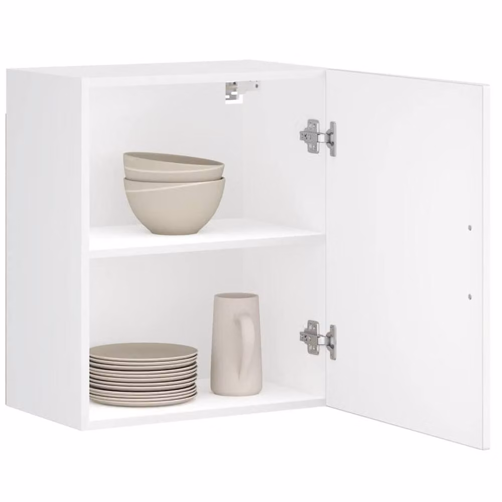 Berkfield Home Porto White Kitchen Wall Cabinets, Set of 2, Matt Engineered Wood