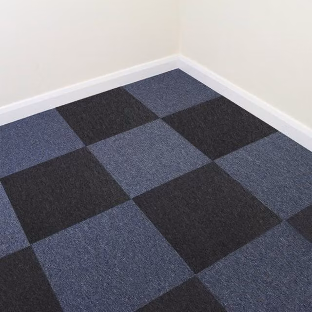 Monstershop 40 Glue Down Carpet Tiles in Storm Blue and Charcoal Black, 10m2 – 5