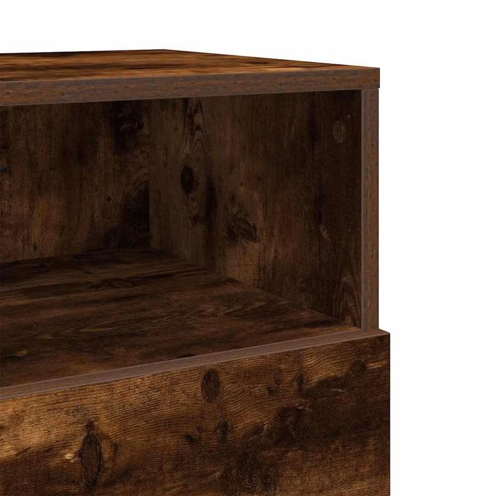 Berkfield Home Set of 2 Durable Bedside Cabinets with 2 Drawers in Smoked Oak Brown, W/D/H: 36 x 36 x 68 cm – 5