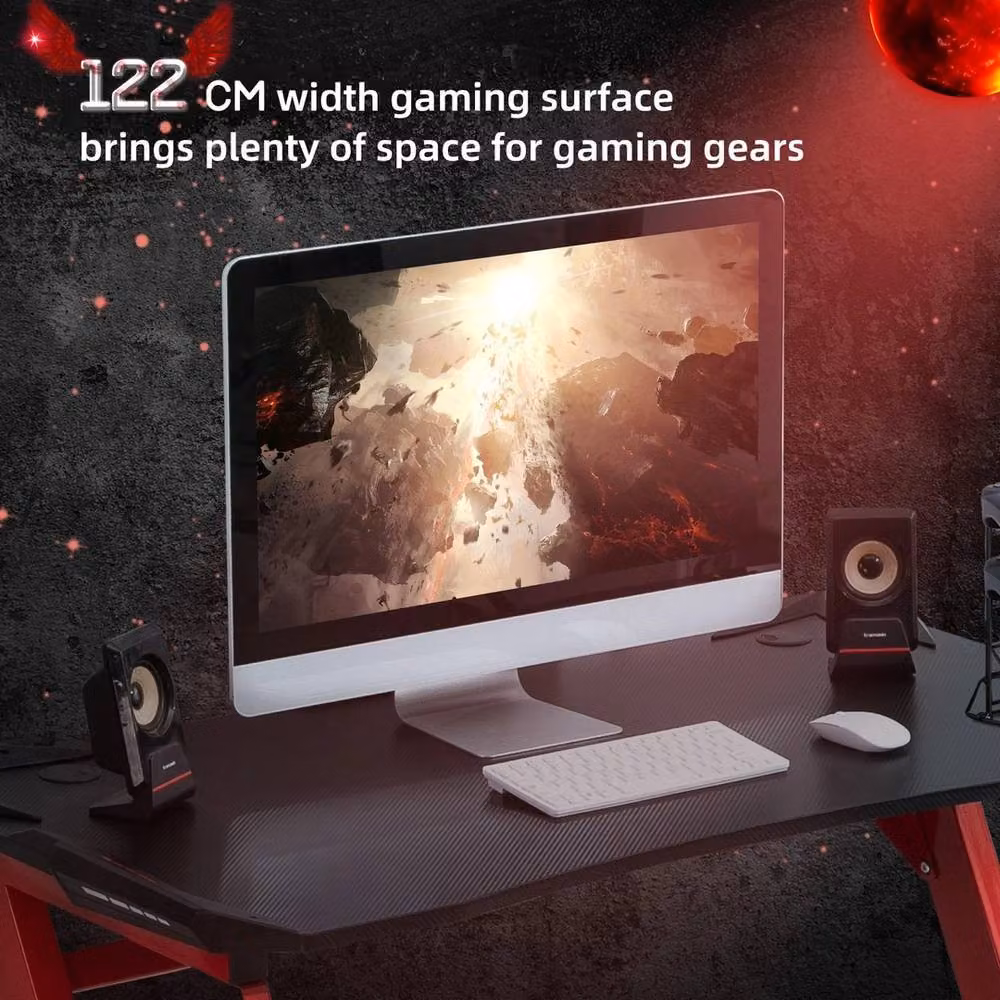 NESTLUNE Black Gaming Desk with Gamepad and Cup Holder, W: 100 cm, D: 15 cm, H: 15 cm – 5