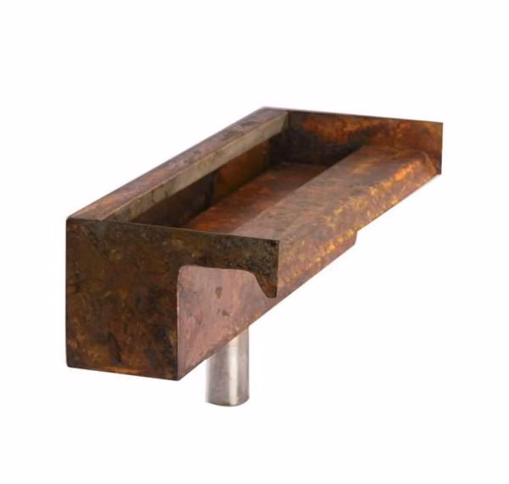 Primrose Corten Steel Waterfall Water Feature in Copper with Sheer Descent Cascade – 2