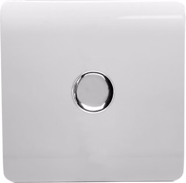 Trendi 1 Gang 2 Way 100w LED Dimmer Screwless 10 Amp Light Switch in Ice White