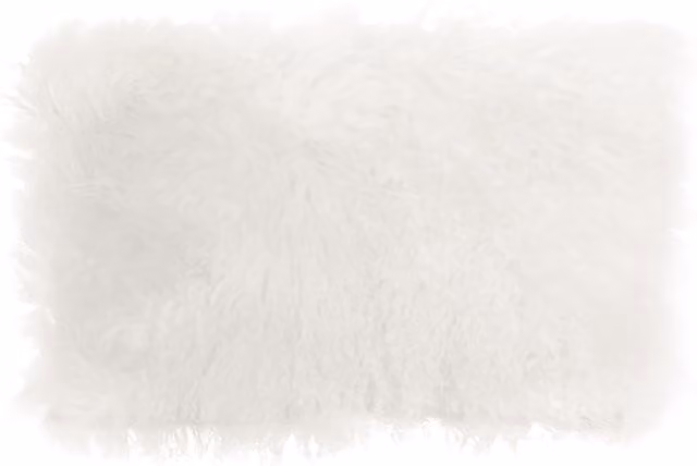 Orsina Bosie White Mongolian Fur Rectangular Cushion – 1