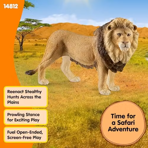 Schleich Wild Life Lion Toy Figurine, Brown – 4