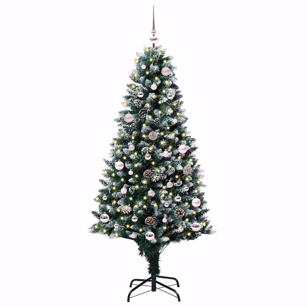 Berkfield Home Artificial Green Christmas Tree with 150 Warm White LEDs and Stand, Height: 150 cm – 2