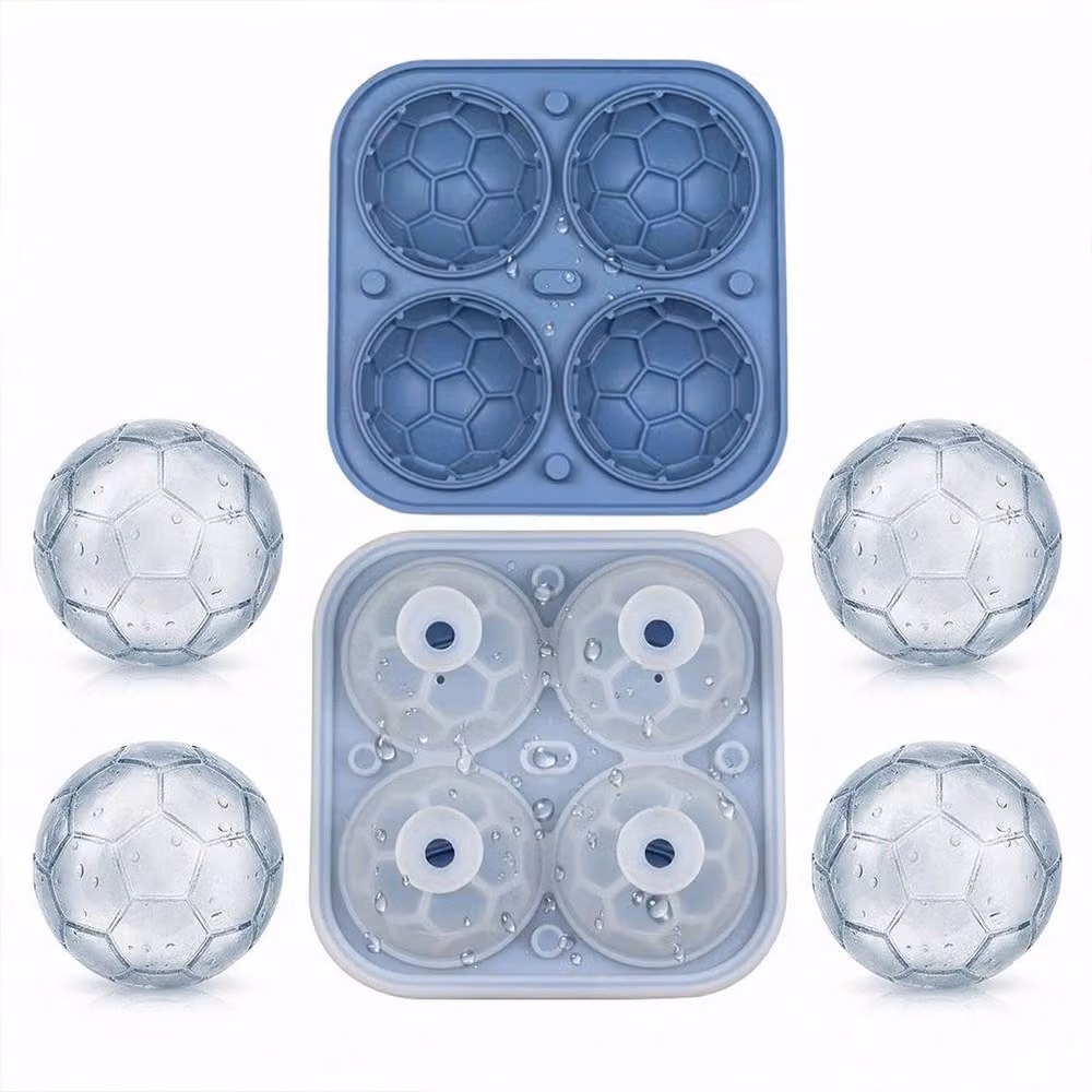 FLAVORA Blue 3D Football Silicone Ice Cube Mould – 5