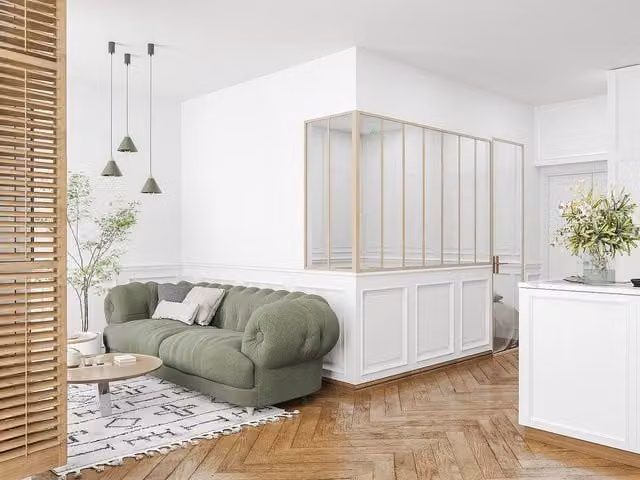 Vente-unique Corner Workshop Glazed Partition in Powder-Coated Aluminium and Glass, Light Oak Finish, H: 212.2 cm x W: 130.0 cm x D: 62.2 cm – 1