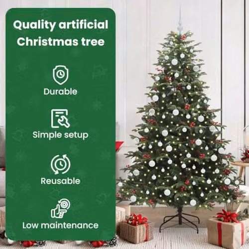 vidaXL Artificial Christmas Tree with 300 LEDs, Green, Height: 180 cm – 4