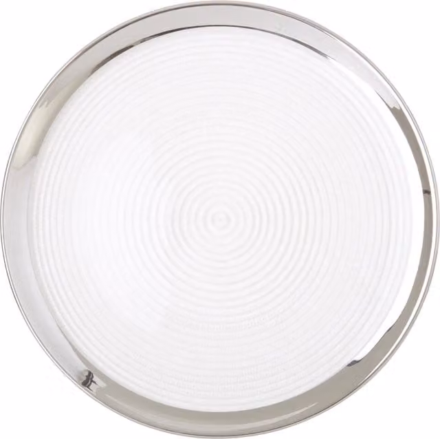 Orsina Ida Embossed Geometric Coupe Charger Plate in Clear Glass, Diameter: 32 cm