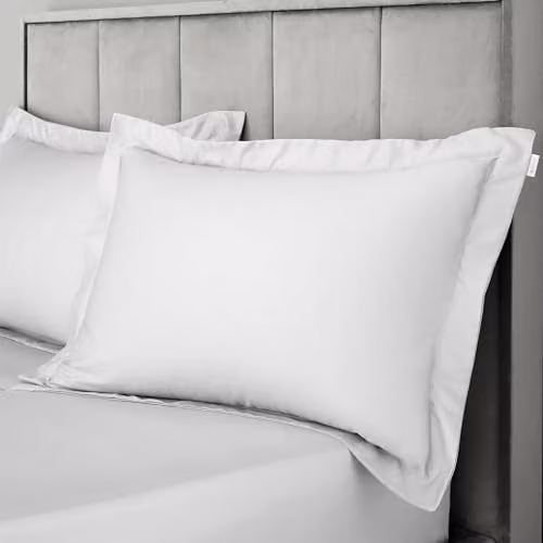 Bianca 400 Thread Count Cotton Sateen Oxford Pillowcase Pair in Grey, W/D/H: 50 x 75 cm – 2