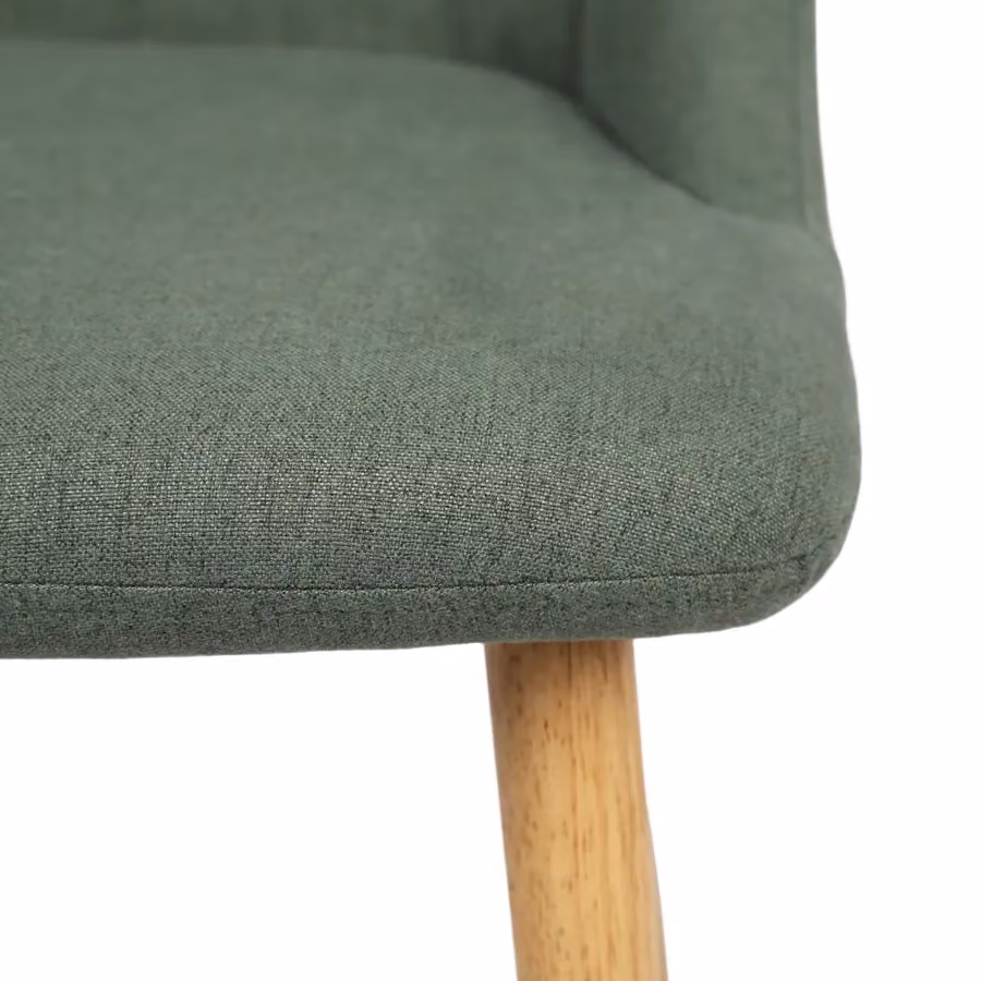 Home Garden Direct Emilia Dining Chairs in Green Textured Linen with Rubberwood Legs (Set of 2) – 3
