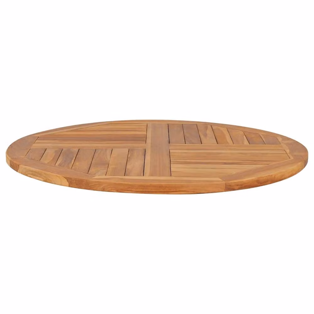 Berkfield Home Round Solid Teak Wood Table Top, Brown, Diameter: 90 cm, Thickness: 2.5 cm – 2