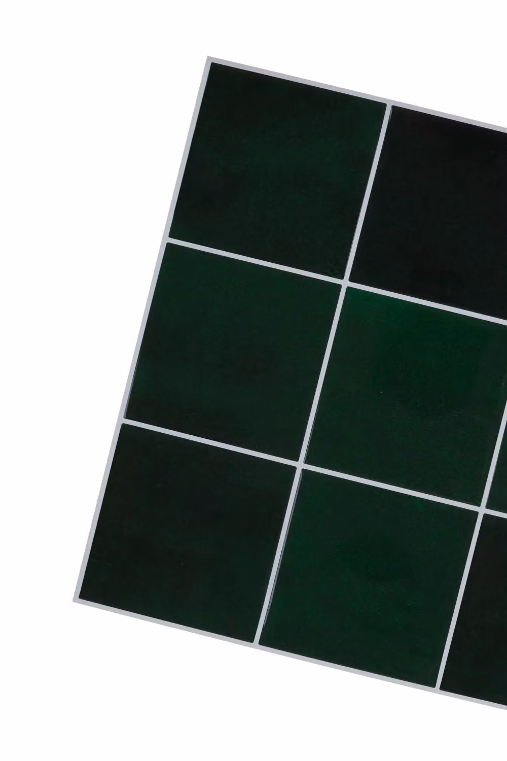 Living and Home Set of 10 Self-adhesive 9-grid Square Wall Tile Stickers in Green – 5