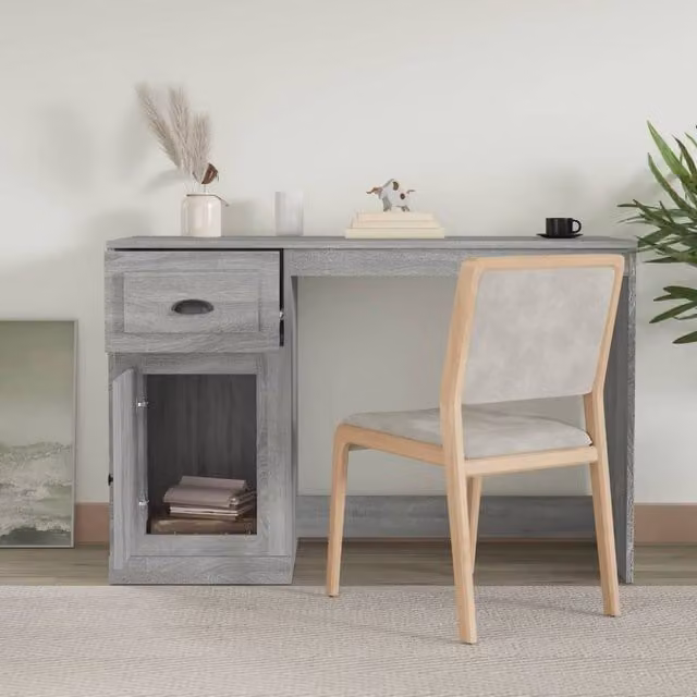 Berkfield Home Elegant Writing Desk in Grey Sonoma, W/D/H: 115 x 50 x 75 cm – 1