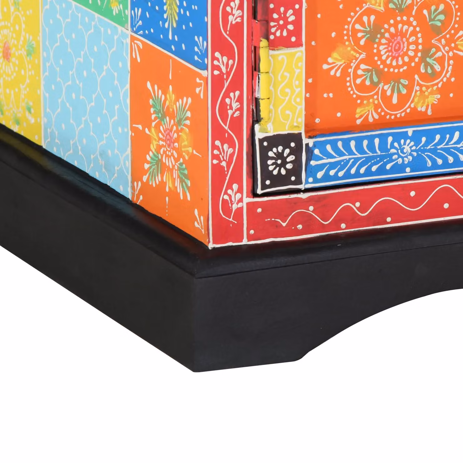 Berkfield Home Multicolour Geometric Mango Wood TV Cabinet, W/D/H: 100 x 35 x 50 cm – 5