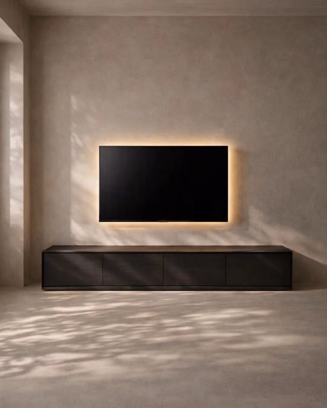 Tommy Franks Alida Modern TV Unit in Black, W: 240.0 cm, D: 45.0 cm, H: 39.0 cm