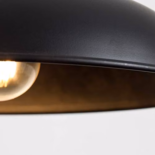 ValueLights Duomo Black Metal Industrial Style Dome Pendant Ceiling Light – 6