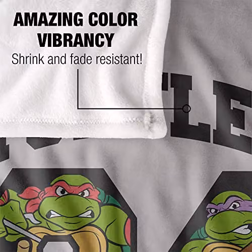 LOGOVISION Teenage Mutant Ninja Turtles TMNT 84 Retro Silky Touch Super Soft Fleece Throw Blanket, White, W/D/H: 152 x 127 cm – 3