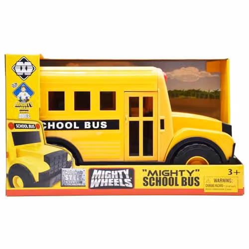 Mighty Wheels Yellow Steel American School Bus Toy with Movable Doors – 1