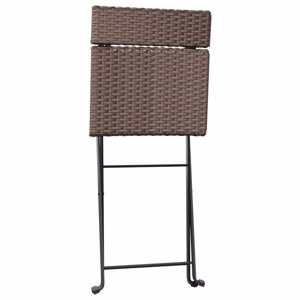 Berkfield Home Set of 6 Brown Poly Rattan and Steel Folding Bistro Chairs – 2