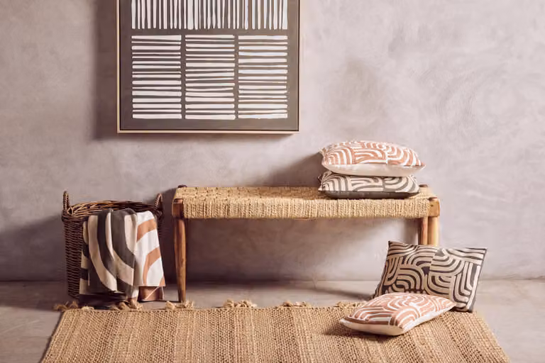 Orsina Bosie Ozella Brown Knitted Geometric Boho Throw