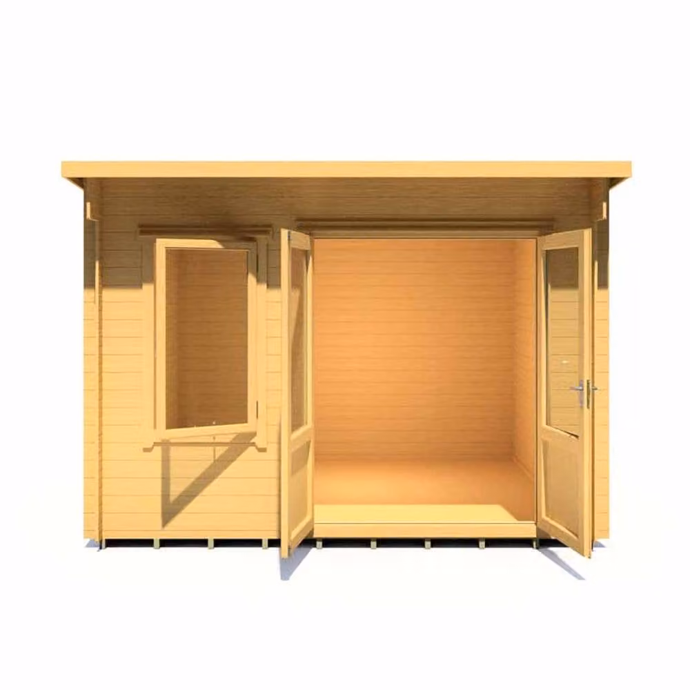 Shires Edgefield Log Cabin in Light Brown with 19 mm Logs, W: 299 cm, D: 329 cm, H: 238 cm – 2