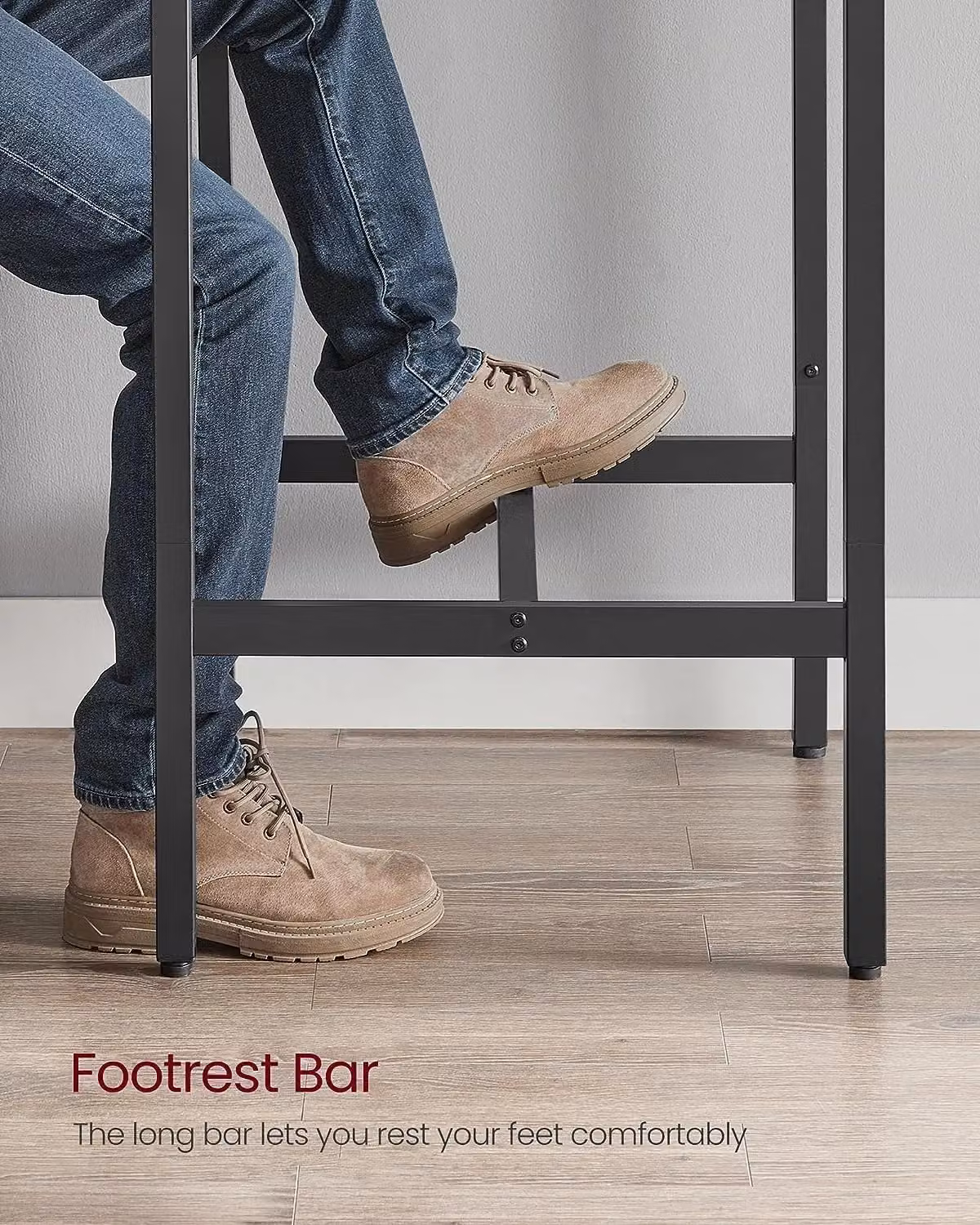 VASAGLE Industrial Square Bar Table in Brown – 4