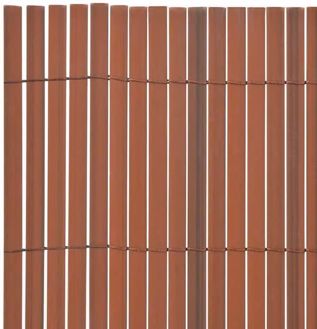 Berkfield Home Durable Double-Sided PVC Garden Fence Strip, Brown, W: 90 cm, L: 300 cm – 1
