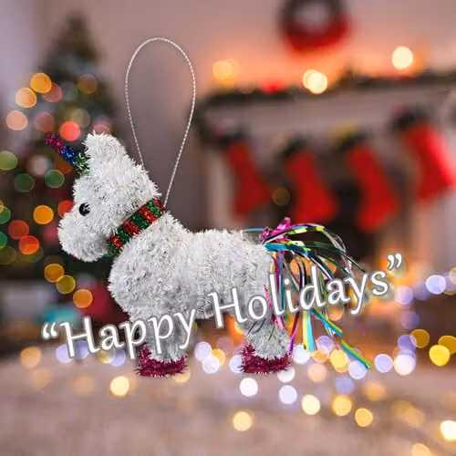 VFM e-Store White Unicorn Tinsel Christmas Decoration, W/D/H: 15 x 15 x 15 cm – 4