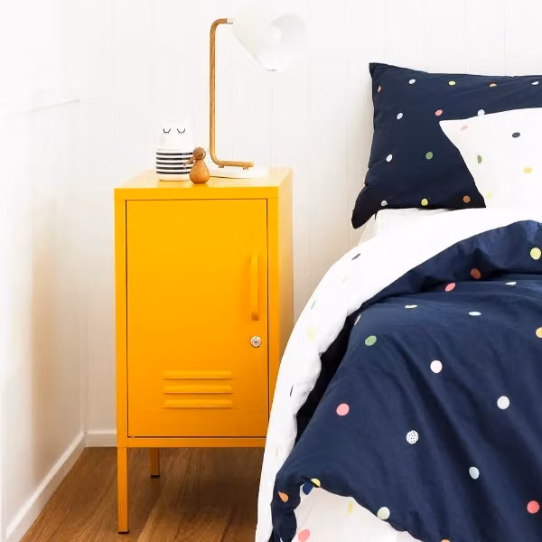 Mustard Made The Shorty To The Left Freestanding Metal Storage Cabinet in Matt Yellow, W/D/H: 72 x 35 x 46 cm – 2