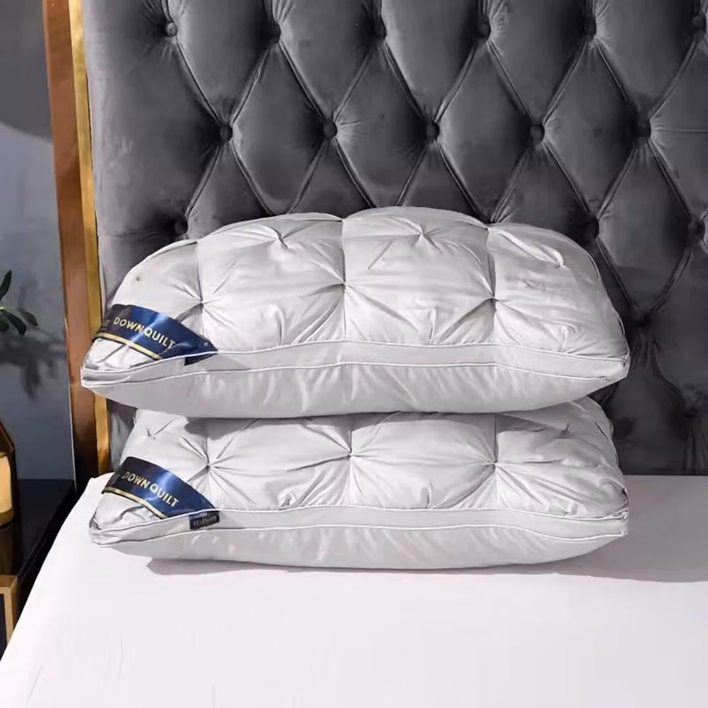 FLAVORA White Luxury Hotel Anti-Allergic Soft Support Cot Pillow – 2