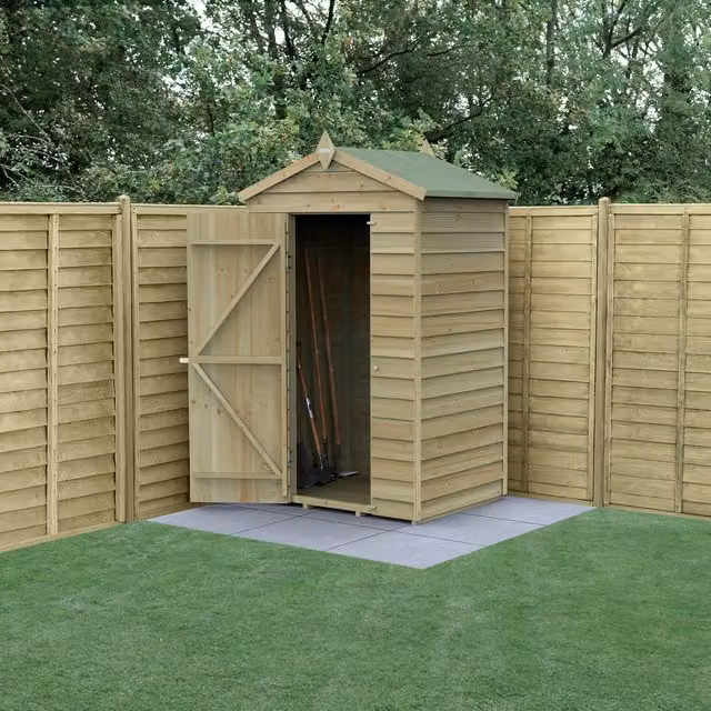 4LIFE Apex Wood Garden Shed in Brown, W/D/H: 120 x 120 x 180 cm