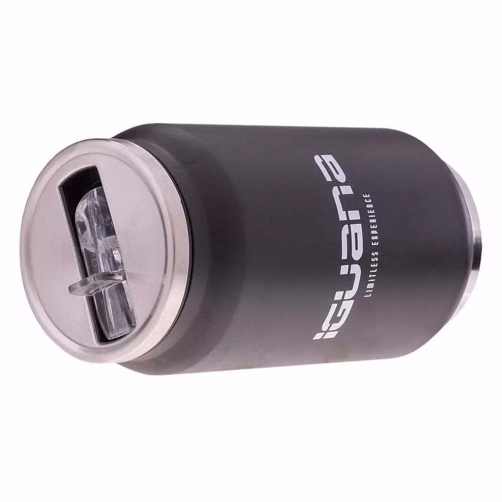 Iguana Urban Logo Vacuum Insulated Stainless Steel Water Bottle with Flip Lid, Black, 260 ml – 3
