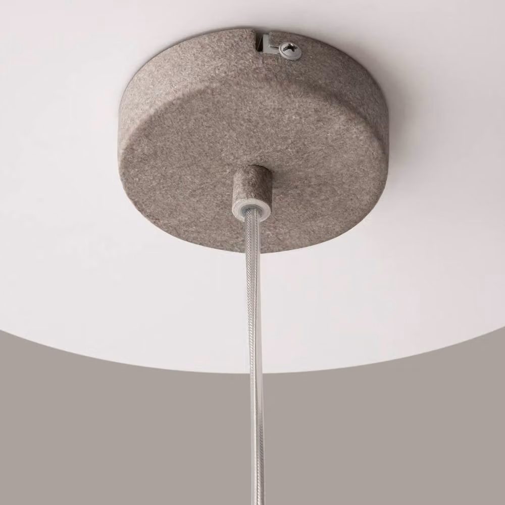 Netlighting Opus Modern Pendant Ceiling Light in Grey with White Metal Shade and G9 Socket – 3