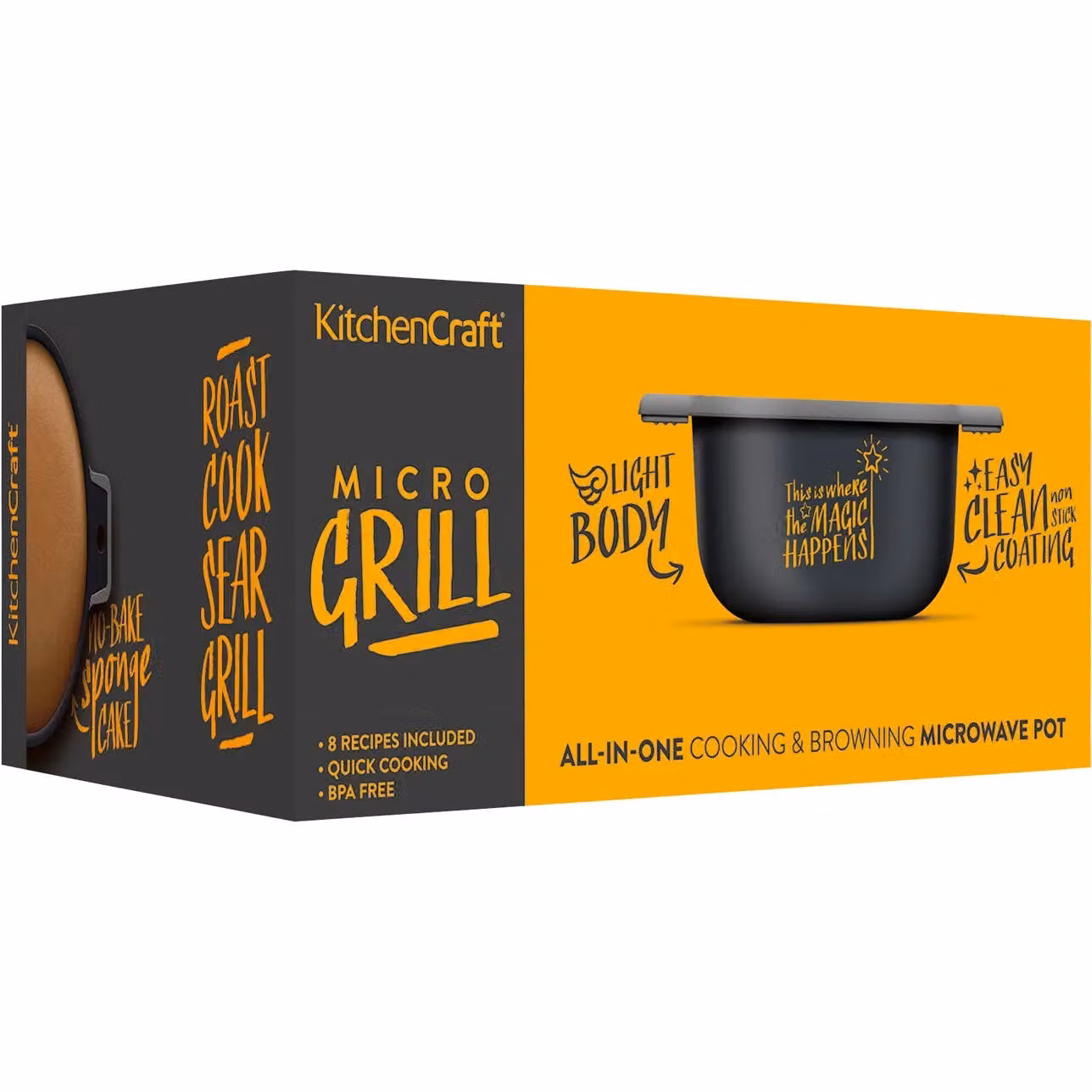 KitchenCraft Microwave Grill Pan and Browning Dish, Black, W/D/H: 26 x 29 x 9 cm – 6