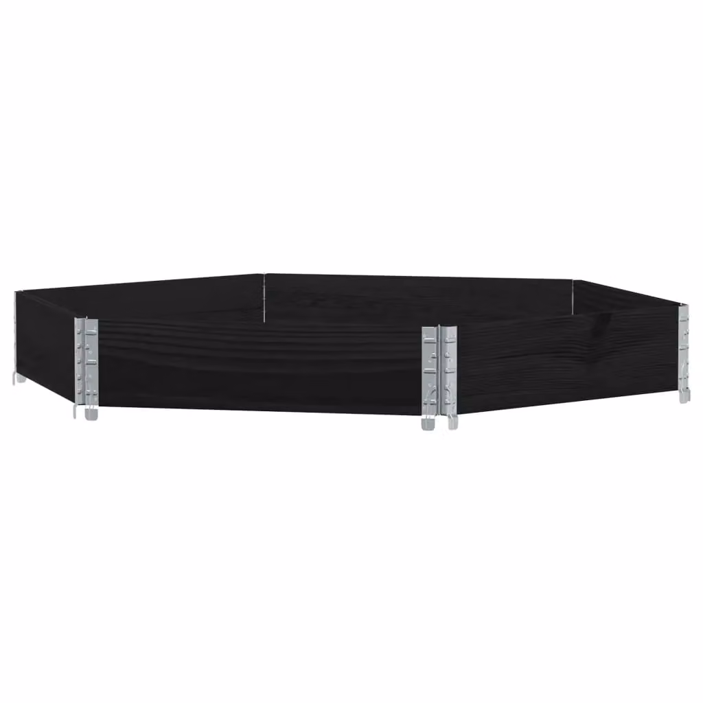 Berkfield Home Hexagon Raised Bed in Black Solid Wood and Galvanised Steel, W/D/H: 160 x 160 cm – 2
