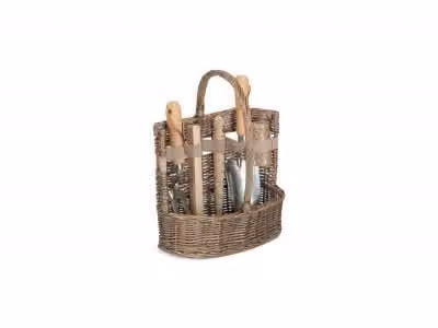 Red Hamper Antique Wash Deluxe Garden Tool Basket, Brown, Small – 2